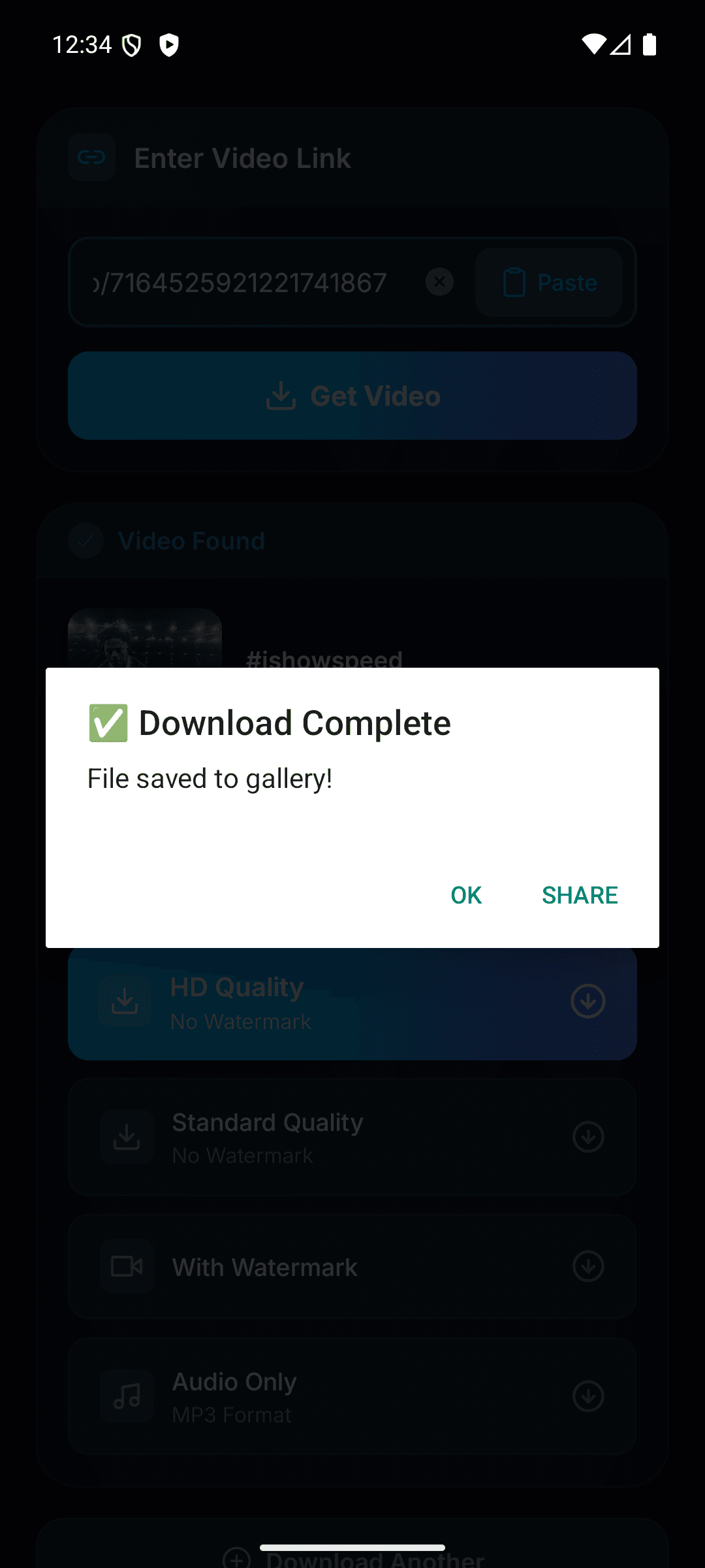 Snaptik app video preview